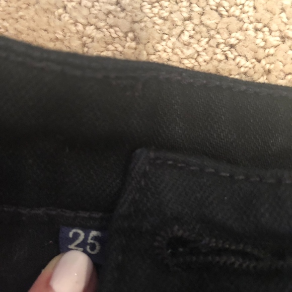 LF Carmar Black Denim Button High Waisted Shorts - Picture 2 of 2